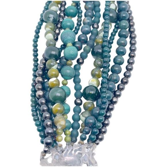 STEPHEN DWECK OOAK Luxury Y2K Jadeite Hematite Jade Designer Bracelet Signed - Picture 8 of 12